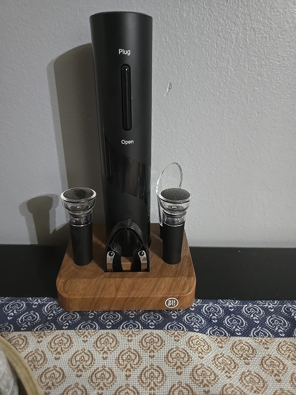 Electric Wine Opener Set with Accessories - Black
